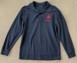 Kinder Polohemd Polo Langarm Shirt dunkelblau Schule EULE Jegor 134 / 140