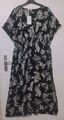 Kleid, Maxikleid, Gr. 52, About You Curvy Dress, Schwarz mit Blumenmuster 