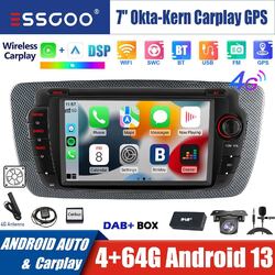 Android 13 Autoradio 4+64G Carplay DAB+ GPS Kam Für Seat Ibiza IV 6J 2009-2013