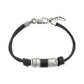 s.Oliver Armband Edelstahl Leder Herren Armschmuck, 20+2 cm, Silber, Kommt in