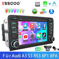 Kamera DAB+ Autoradio GPS RDS Android13 Carplay WiFi Für Audi A3 S3 RS3 8P1 8PA