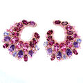 Edelstein Pink Mystic Topas, Amethyst, Rhodolith Granat,.. Ohrringe 925 Silber