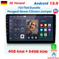 4+64GB Carplay Android13 Autoradio GPS NAVI BT DAB+ 4G Für Fiat Ducato 2006-2023