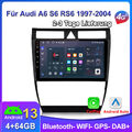 4+64G Carplay Android 13 Für Audi A6 S6 Avant RS6 Autoradio GPS NAVI USB BT DAB+