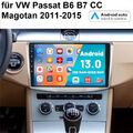 10" Android 13 Autoradio GPS Navi Wifi für VW Passat B6 B7 CC Magotan 2011-2015