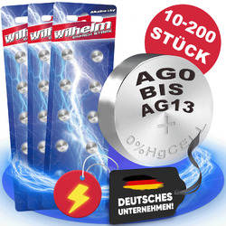 Wilhelm Knopfzelle-n Batterie AG 1 2 3 4 5 6 7 8 9 10 11 12 13 Alkaline Uhr