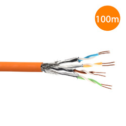 Netzwerkkabel CAT.7 LAN Kupfer Kabel Verlegekabel Gigabit S/FTP LSZH CAT7 Orange