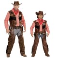 COWBOY Western Partner Kostüm für Herren und Kinder - Hemd mit Weste, Chaps  Hut