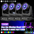 4X 150W 8 Gobo 3 Prisma LED Disco DMX Bühnenlicht Beam Moving Head RGBW Strahler