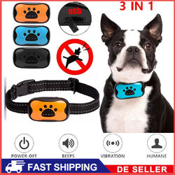 3 in 1 Anti-Bell Wiederaufladbares Hundetraining Halsband-Set Elektroschock DHL