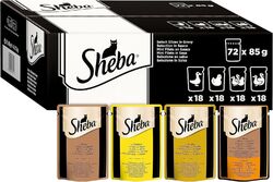 Sheba Katzennassfutter Selection in Sauce, 72 Portionsbeutel, 72x85g (1