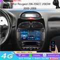 7" Für Peugeot 206 206CC 206SW 8~Kern Autoradio GPS CarPlay 64GB Android 12 Kam