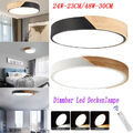 24/48W Dimmbar LED Deckenleuchte Holz Deckenlampe Schlafzimmer Wohnzimmer Flur