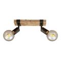 BRILONER Wood Basic Deckenlampe 2-flammig Spot Schwenkbar Strahler Holz Gunmetal