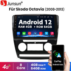 4+64G Android12 Carplay Autoradio GPS Nav für Skoda Octavia II 1Z3 1Z5 2008-2013