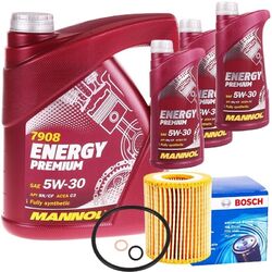 BOSCH ÖLFILTER + 8 LITER 5W-30 MOTORÖL MANNOL ENERGY PREMIUM 5W30 LONGLIFE 04