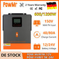 PowMr 600W/1200W 24V Solar Hybrid Wechselrichter MPPT 40A/80A Ladegerät 150Vdc