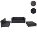 Poly-Rattan-Garnitur Tapa, Garten/Lounge-Set Sitzgruppe Sessel Sofa, Alu braun