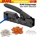 RJ45 Crimpzange und 10xCat7 Stecker Werkzeug Set für geschirmte CAT5e CAT6 CAT7