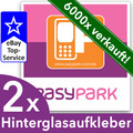 2x EASYPARK EASY PARK Hinterglasaufkleber Aufkleber Vignette Sticker 6x6 cm