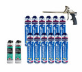 Pistolenschaum SET 12 x 750 ml +1 Pistole + 2 Reiniger Montageschaum!!