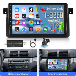 DAB+ 9" Android13 Autoradio GPS Navi 1+32G Für BMW E46 3er 318 320 325 M3 Kamera