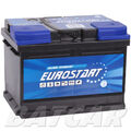 Eurostart 12V 55 Ah 540A EN Autobatterie ersetzt 52Ah 54Ah 58Ah 60Ah 62Ah 65Ah