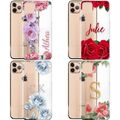 Personalisiert Initialen Handy Hülle Für S23/S22/S21/S20 Rose Blume Klar Hart