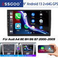 9" 2+64G Autoradio Android 13 CARPLAY GPS NAVI Wifi für Audi A4 S4 RS4 8E B6 B7