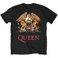 Queen 'Classic Crest' (Schwarz) T-Shirt (Plus Sizing) - NEU & OFFIZIELL!