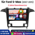 Für Ford S-Max 2007-2015 Autoradio Android 13 GPS Navi DSP CarPlay 2+64GB DAB+FM