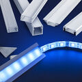 LED Profil Aluprofil Aluminium Stripes Schiene Leiste LED-Streifen 1-2m Endkappe