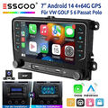 4+64G Autoradio DAB+ Android14 7" Carplay Für Golf 5 6 Plus Tiguan Polo KAM WIFI