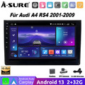 2+32GB Android 13 AutoRadio WiFi GPS Navi Carplay Für Audi A4 S4 RS4 B6 B7 8E 8H