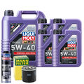 Motoröl 5W40 LIQUI MOLY Synthoil High Tech 9L +MANN Ölfilter +Spülung