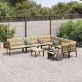 Gartenmöbel Sofa Gartenbank Garnitur Lounge Sitzgruppe 7-tlg. Stahl vidaXL