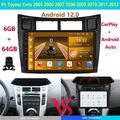 Für Toyota Yaris 2005-2012 Autoradio GPS Radio Navi 9" Android 12 6+64GB DSP KAM