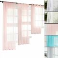 Gardinen Transparent Voile Vorhang Ösen Kräuselband Schlaufen Wohnzimmer Fenster