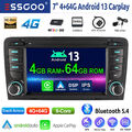 DAB+ 4+64G Android 13 Autoradio Carplay 4G LTE GPS Nav RDS Für Audi A3 S3 RS3 8P