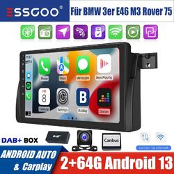 9 Zoll DAB+ Apple CarPlay Android 13 Autoradio 64G Navi WIFI +Kam für BMW E46 M3