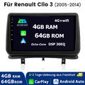 Carplay Für Renault Clio 3 2005-2014 Android 13 Autoradio GPS Navi WIFI BT 4+64G