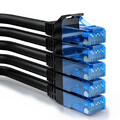 deleyCON 5x 0,25m CAT6 Patchkabel Netzwerkkabel Gigabit LAN DSL RJ45 Schwarz