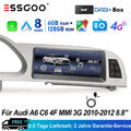 6+128G Für Audi A6 C6 4F MMI 3G 2010-2012 8.8" Carplay Android Autoradio GPS DAB