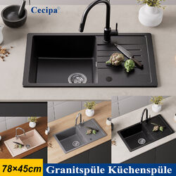 CECIPA® Granitspüle Küchenspüle Einbauspüle sifon Spülbecken Verschiedene Modell