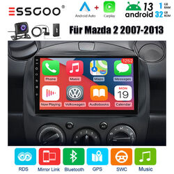 Autoradio Carplay Für Mazda 2 2007-2013 32G 9" DAB GPS Nav RDS BT Android13 2DIN