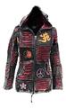 Damen steingewaschene geschnittene Patchwork Pixie Kapuze Hippie Festivaljacke