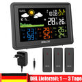 Funk-Wetterstation mit 3 Funksensoren; innen/außensensor ; Farbdisplay ; Wecker