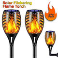 2xSolarleuchte 96 LED Gartenbeleuchtung Solar Licht Lampe Fackel Leuchte Flamme