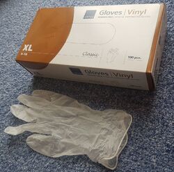 Vinyl Handschuhe Größe XL Einweghandschuhe transparent ABENA 4430  PZN 01412880