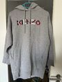 Kenzo Hoodie Sweatkleid mit Label-Stitching Damen Grau